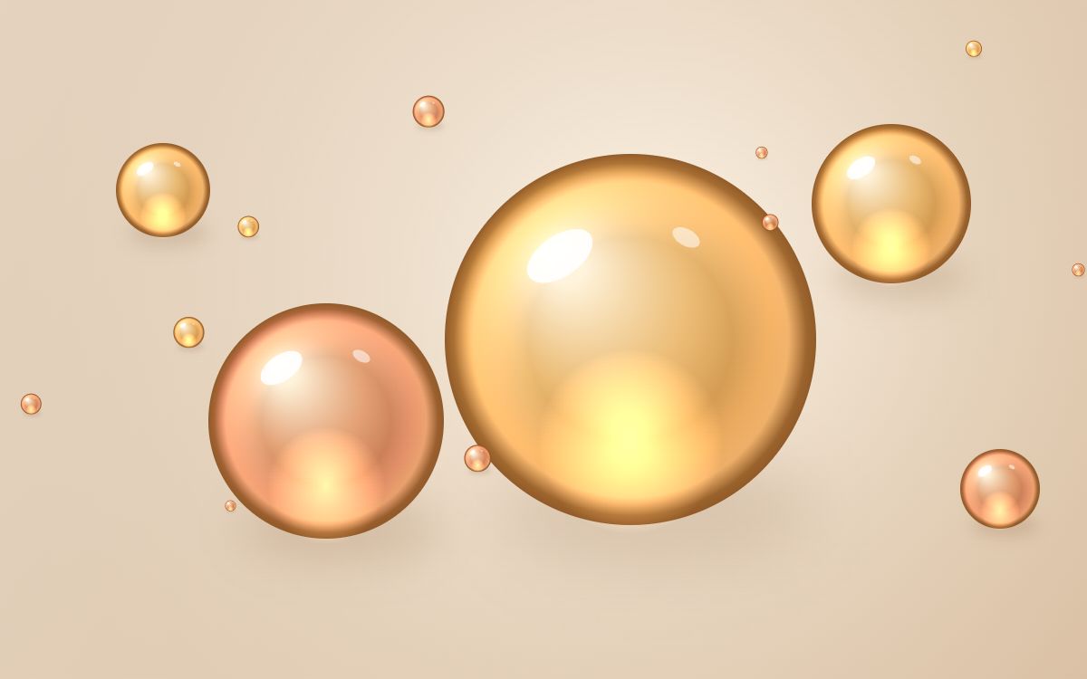 Translucent amber isomalt glass drops